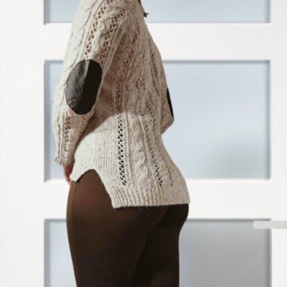 Pink Rose Equestrian style Loose Knit Patch Sweater- Size Small - Picture 5 of 14